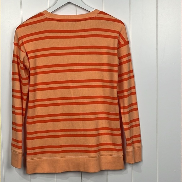 T by Talbots Womens Top XS French Terry Orange/Melon Tulip Hem Pullover NWOT - Picture 9 of 12